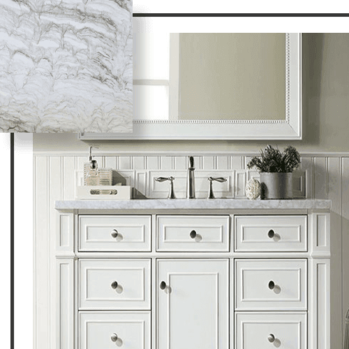 white quartzite bathroom vanity top