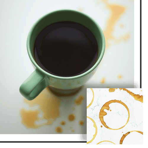 coffee stains on marble
