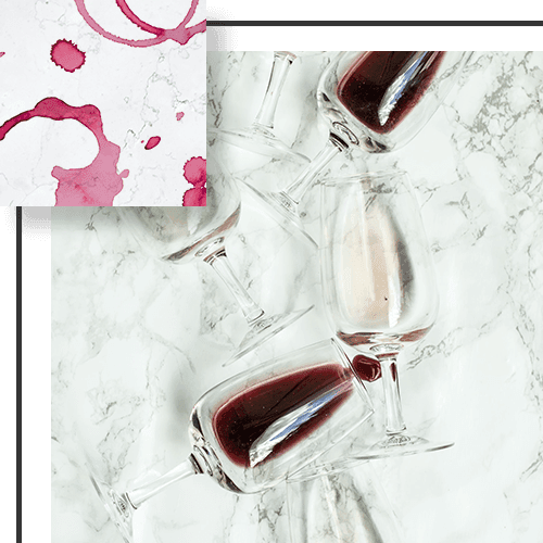wine spills on countertop