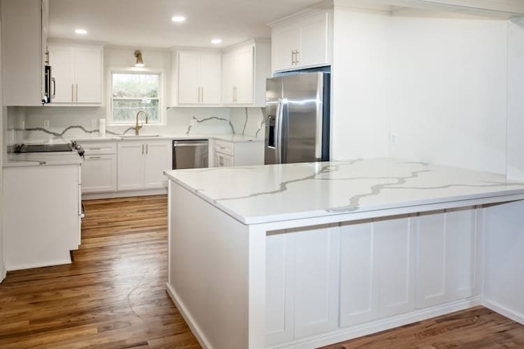 light bright newly remodeled white kitchen