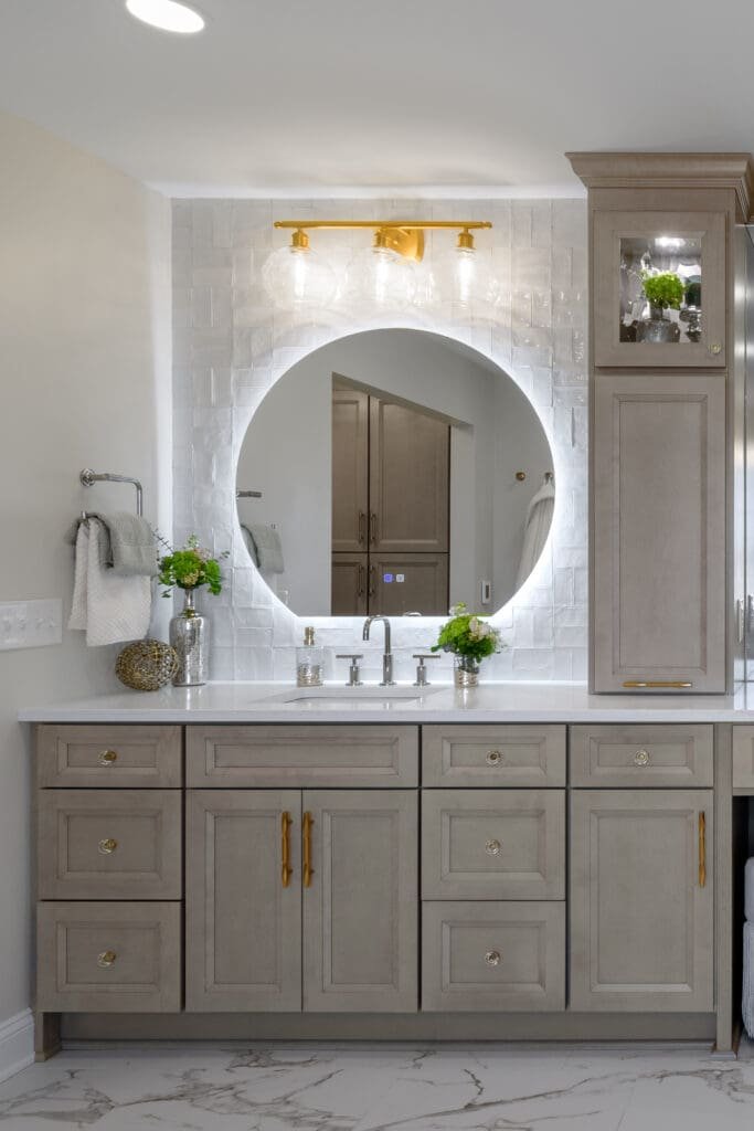 L Side Opal Marquette Quartz Vanity