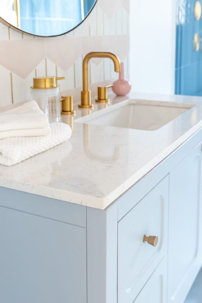Honed Rhino White secondary bath — shower niche, Doraville GA | GMS