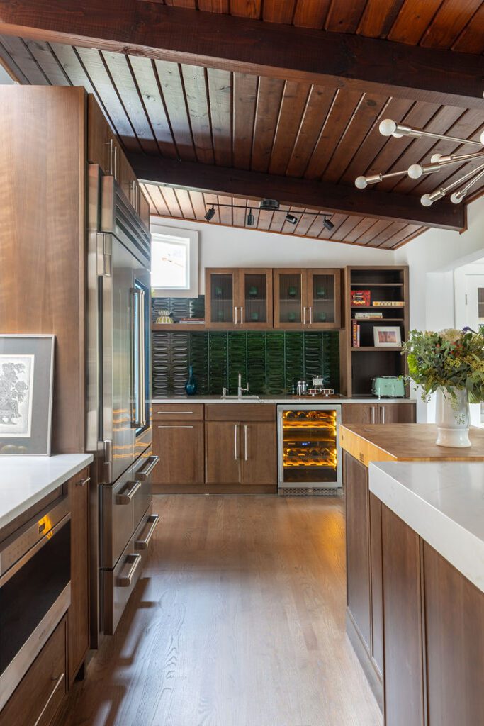 Mont Blanc Quartzite kitchen — walnut cabinetry, Doraville GA | GMS
