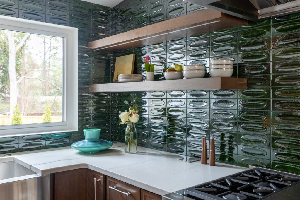 Mont Blanc Quartzite kitchen — sputnik chandelier, Doraville GA | GMS