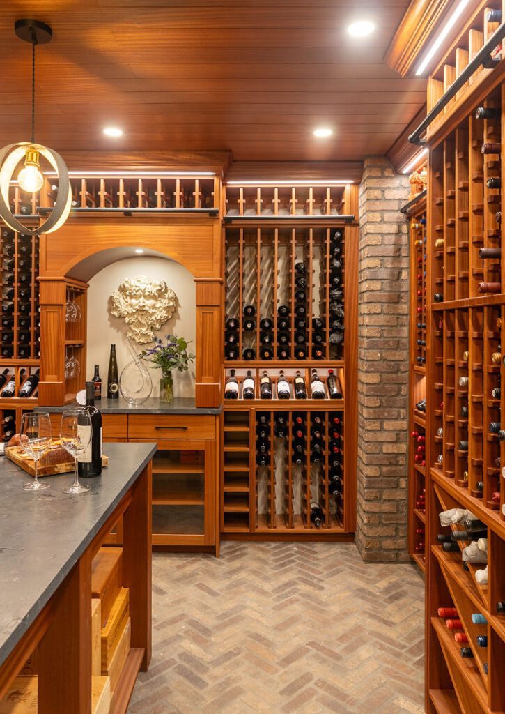 Black Diamond Quartzite wine cellar — cellar wide angle, Doraville GA | GMS