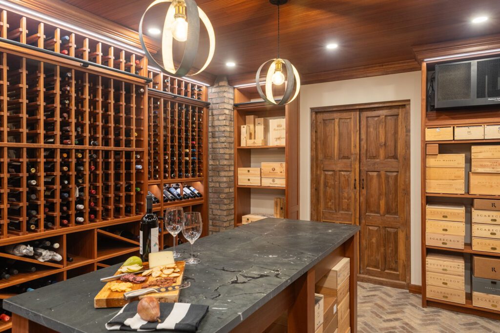 Black Diamond Quartzite wine cellar — island countertop, Doraville GA | GMS